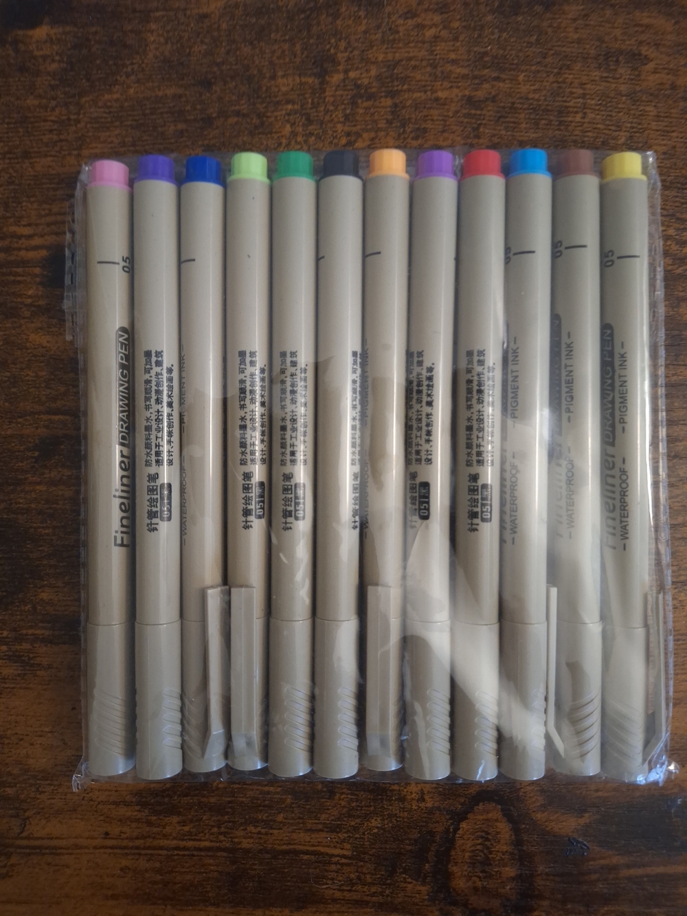 Multicolor Fine Liner Pen Set - Neutral Barrel 12 Pens
